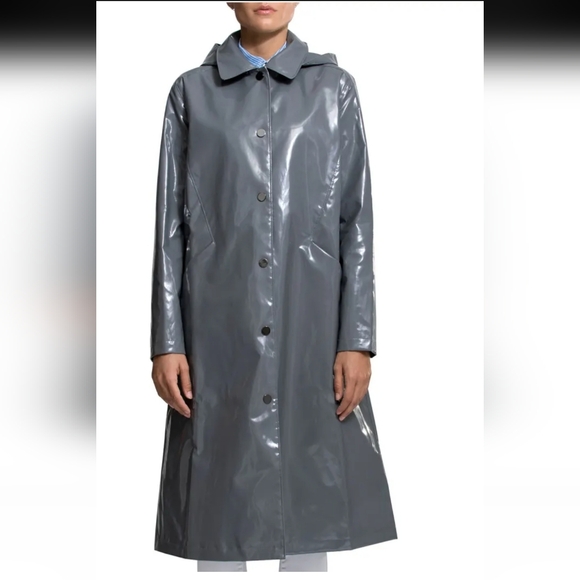 Jane Post NYC Long Snap Slicker Raincoat, NWT, Size L - Picture 10 of 10